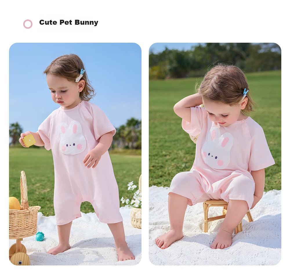 Betis Baby Clothes Summer Thin Cool Breathable Romper Newborn Short Sleeve One-piece Air Conditioning Suit Crawling Suit 31