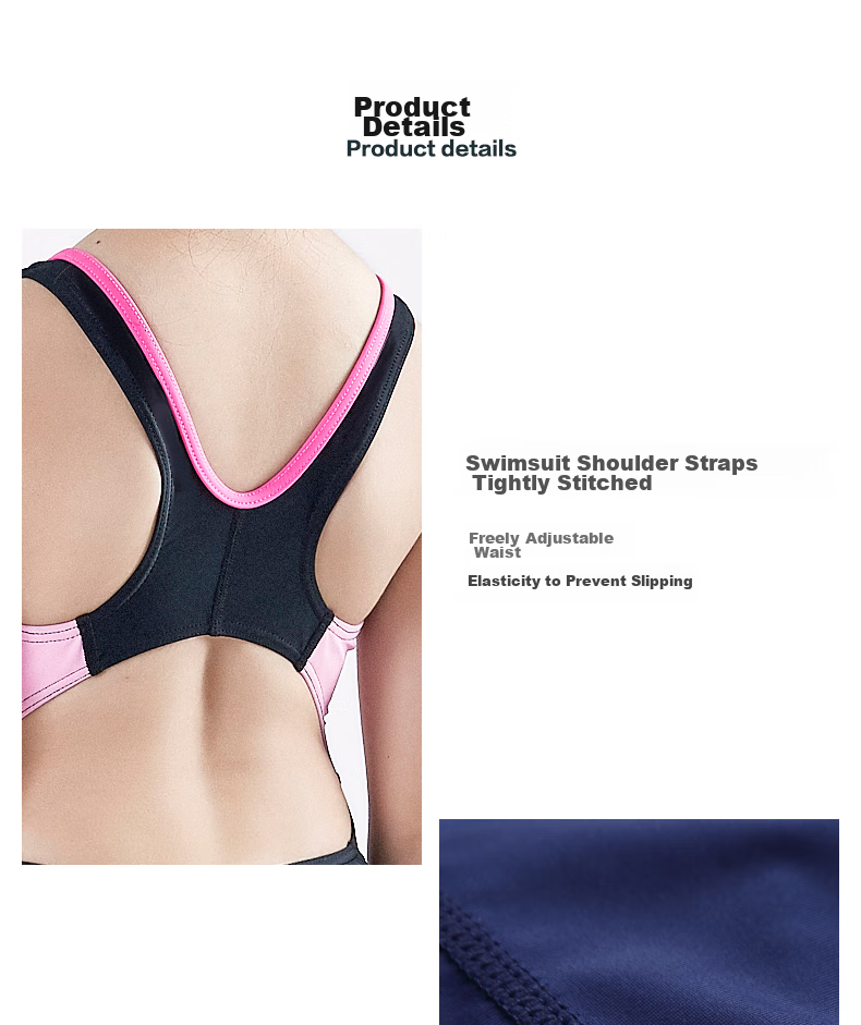 Li-Ning Children's Swimsuit, Girls' One-Piece Triangle Swimwear, Quick-Drying Breathable Professional Training Swimwear 516 Black Pink 170 10