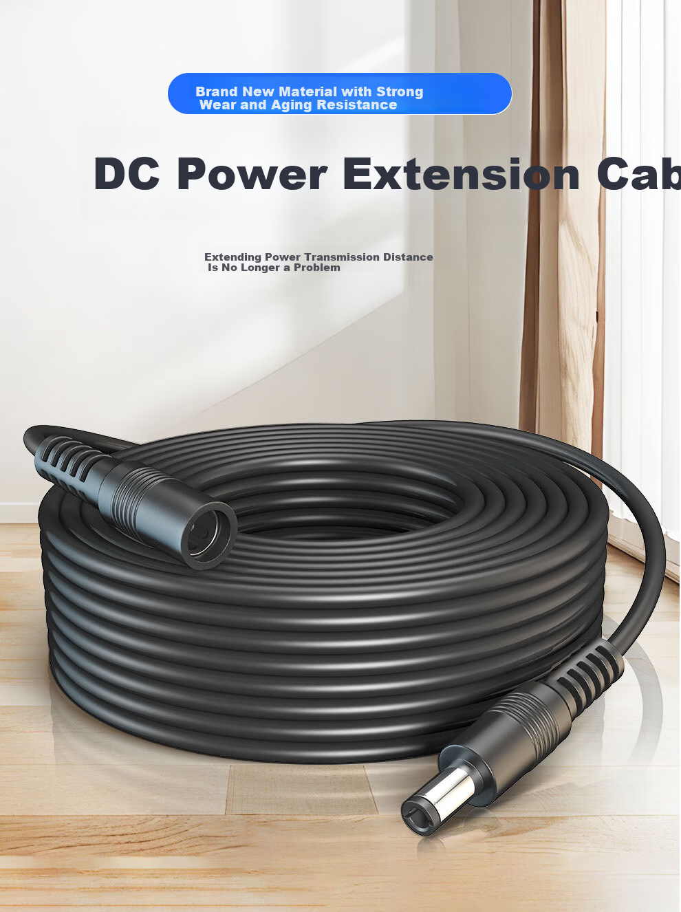 COMPCCTV Surveillance Camera DC12V Power Extension Cable SMT-YCB3 Male And Female Connectors Power Cord Router Extension Cable White 1