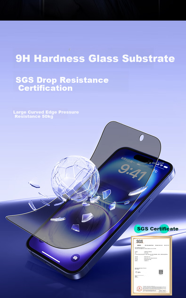 ESR Privacy Tempered Glass Screen Protector for iPhone 16/15 - Anti-Spy, Anti-Fingerprint, Drop-Resistant Privacy Protection Film with Dust-Free Installation Kit 6
