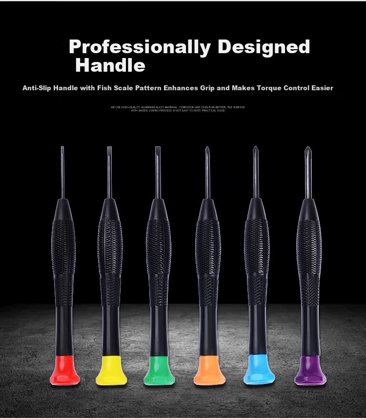 RUBICON Imported Precision Screwdriver Set Phillips and Flathead RES-202 Repair Tool 4