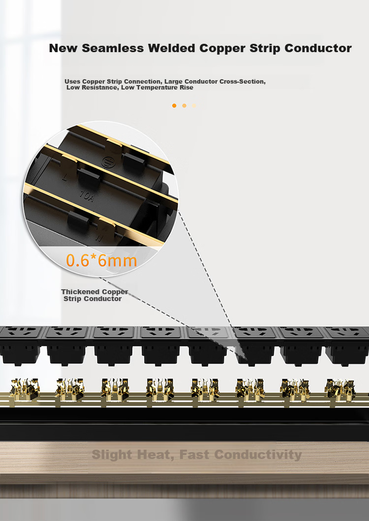 MAXCENT PDU Cabinet Socket, 8 Outlets, 16A Input, 10A Output, New National Standard High-Power Power Strip, Switch, Anti-Detachable Power Strip, Customizable MC3865F 4