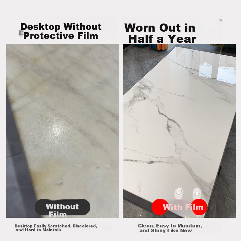 Xinuo Marble Table Protective Film High-Temperature Resistant Dining Table Rock Plate Furniture Protective Film Quartz Tabletop Transparent Heat-Resistant Sticker