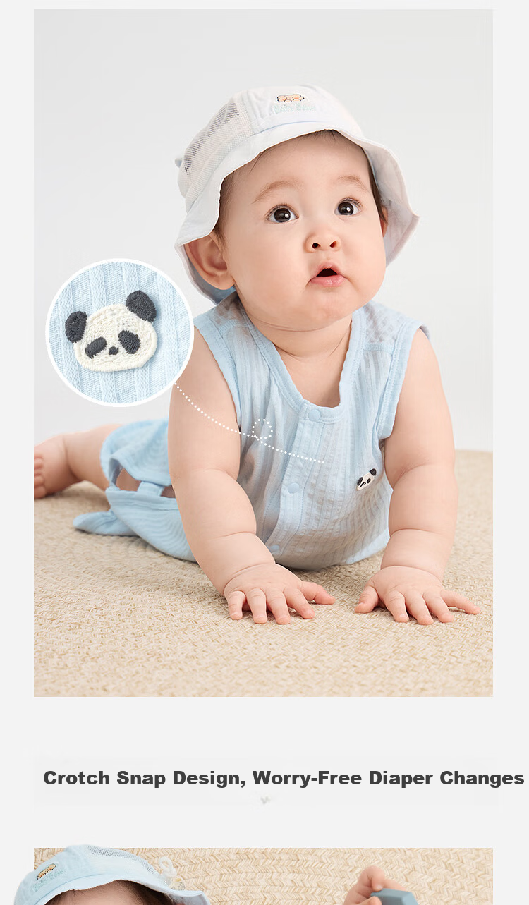 Balabala [balaOne] Baby Romper Infant Jumpsuit 2026 Summer Cotton Two-Piece Set 5