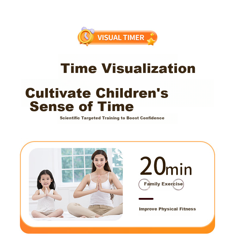 Qite Timer Learning Discipline Tool Student Alarm Clock Visual Countdown Dual Screen Time Management Children's Timer Birthday Gift for Primary School Students 5