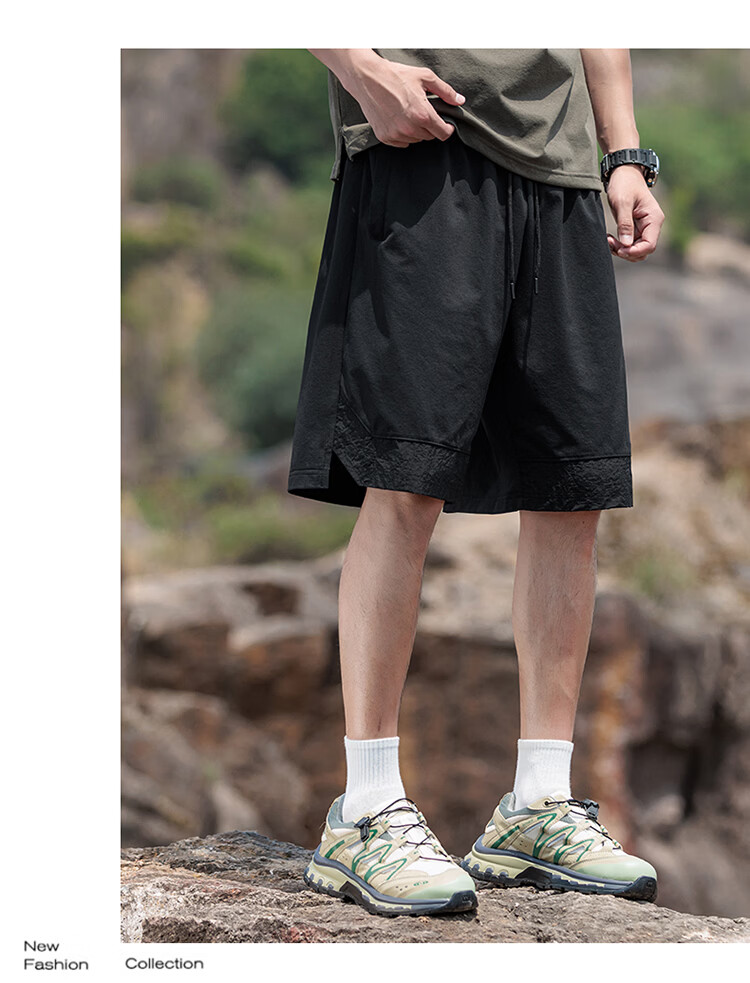 JEEP Men's Summer Loose Fit Ice Silk Shorts Casual Sports Five-Point Pants Military Green M 20