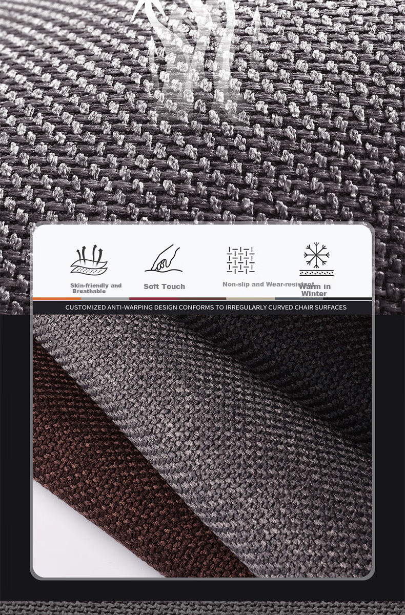 Jiabalan Car Seat Cushion Linen Semi-Enclosed Four-Season Universal Ventilated Breathable Comfortable Seat Cover Cushion 12