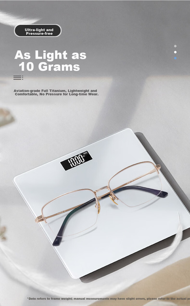 Sunset Red Men's Blue Light Blocking Reading Glasses Pure Titanium Ultra-Light Fashionable Premium Reading Glasses Gift E139J 300 Degree 7