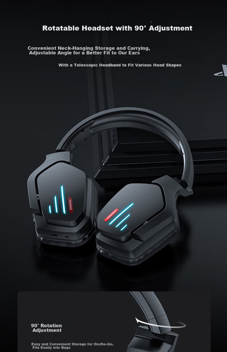 ONIKUMA Wireless Bluetooth Headphones Over-Ear Stereo Sound Cool Gaming Headset Noise Cancelling Long Battery Life Music Sports Phone Tablet Universal Comfortable Wearable Microphone Birthday Gift 12