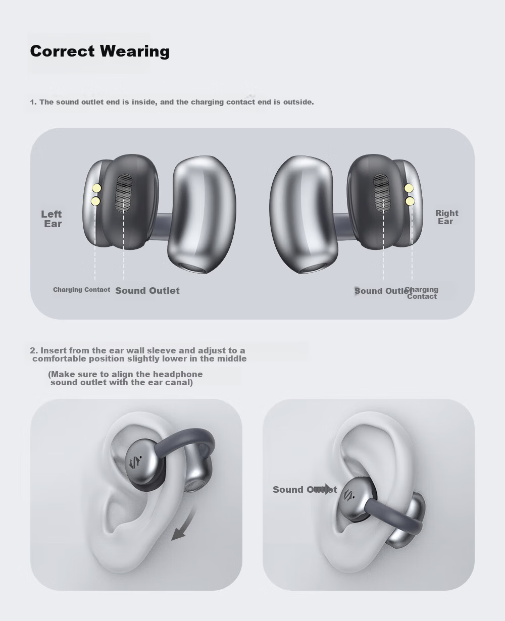 Black Shark Fengming Clip-on Bluetooth Earphones [National Subsidy] Open Wireless Running Sports Call Noise Cancelling Non-In-Ear Compatible with Huawei Xiaomi Apple iPhone 17 15