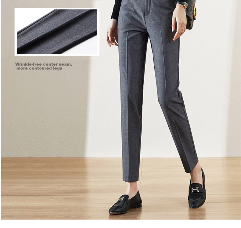 Langsha Women's Spring Summer Thin Suit Pants Pencil Pants Cigarette Pants Professional Workwear Commuter Casual Trousers 10