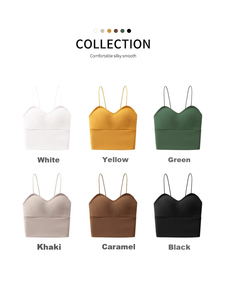 NOMe Women's Summer Vest Tank Top with Integrated Cup, V-Neck, Cropped, Outerwear and Inner Layer, Ginger Yellow, XL 16
