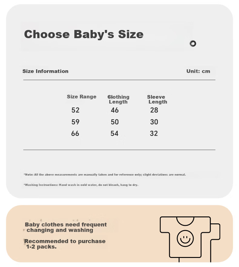 Babyprints Babyprints Baby Romper 2-Pack Unisex Pure Cotton Newborn Bodysuit Infant Belly Protection Clothing Baby Full Moon Outfit Yellow 59 3