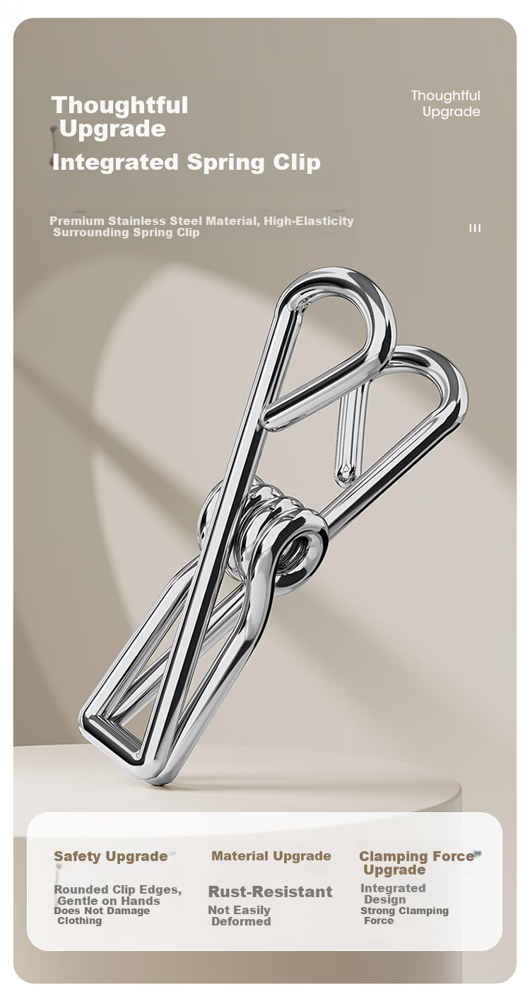 Meiliya Stainless Steel Round 16-Clips Sock Hanger Windproof Laundry Rack for Home Underwear Drying 8