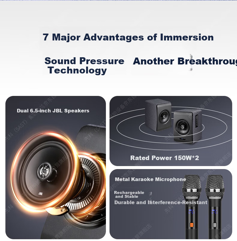 SAST Home Theater HIFI Bluetooth Speaker System for Living Room, Computer Desktop Audio, Audiophile-Grade 2.0 Subwoofer Set with Professional Microphones N26 2