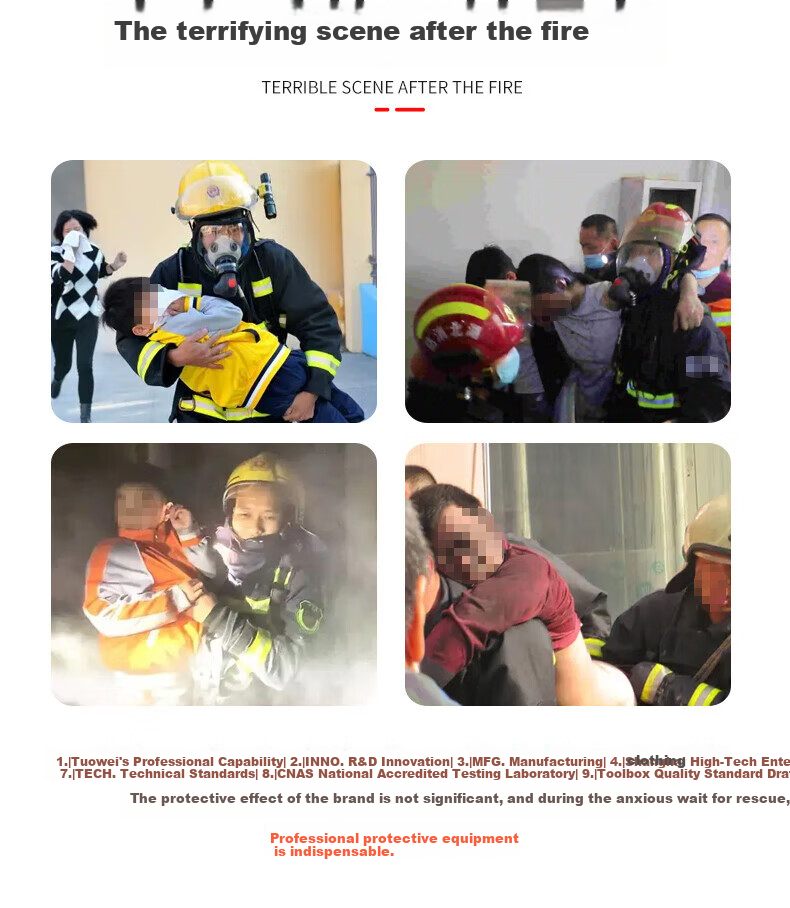 GA Filtered Self-Rescue Respirator Mask Gas Mask Fire Smoke Protection Firefighting Mask TZL30 5