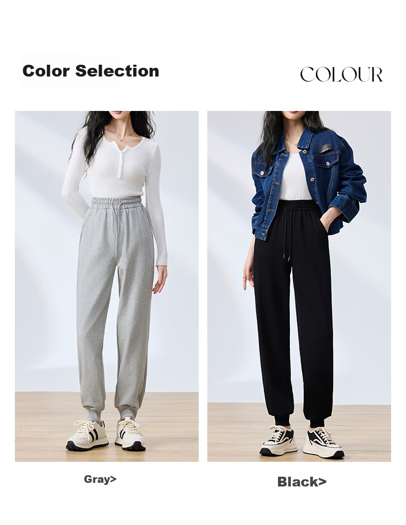 Langsha Women's Cotton Jogger Pants 2025 Spring Autumn High Waist Loose Harem Casual Thin Sweatpants for Petite Women 9