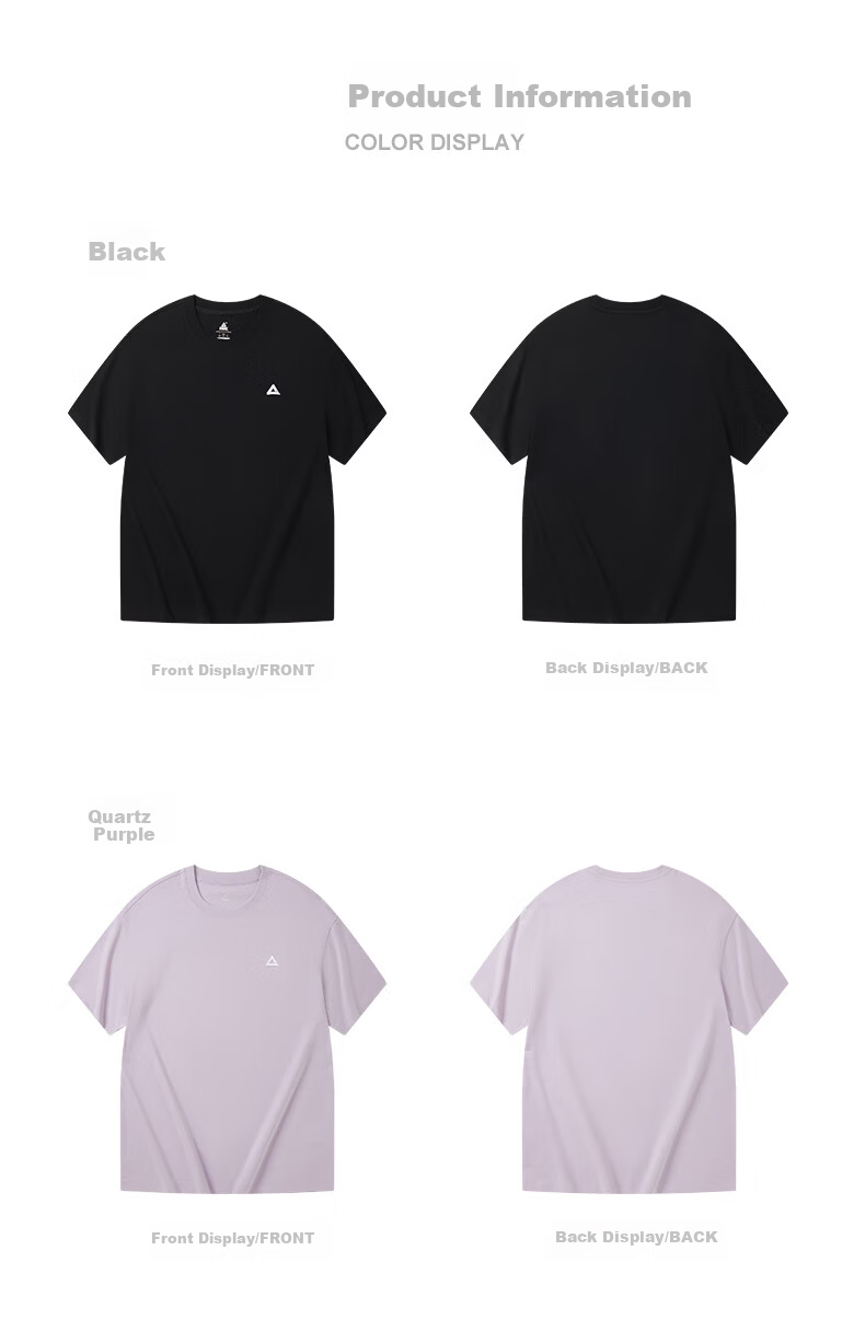 PEAK Men's Summer Short Sleeve Pure Cotton Casual Loose Breathable Outdoor Xinjiang Cotton Sports Base T-Shirt DF652430 30