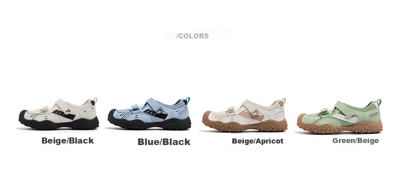 CAMEL Cute Ugly Style Women's Breathable Outdoor Casual Shoes Magic Tape Sports Sandals L26M577012 Beige/Black 38 12