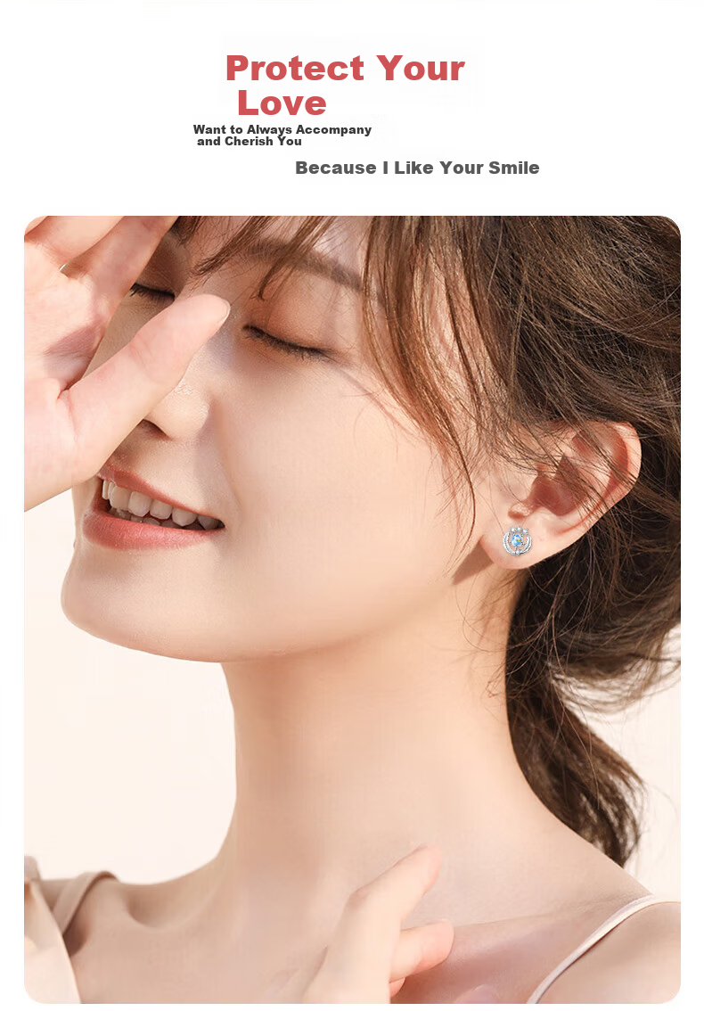 Zhoubaifu Weekly Silver Earrings for Women, Luxury Set, Stud Earrings, Birthday Gift for Girlfriend on Valentine's Day And 520 8