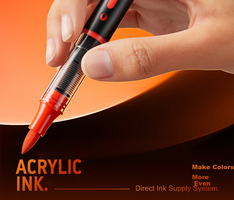 M&G Stationery, 36 Colors of Acrylic Markers, Direct Liquid Small Black Box, Children's Watercolor Pens, Drawing Pens, Painting Pens, Colored Pens, Birthday Gift, APMT80J2 13