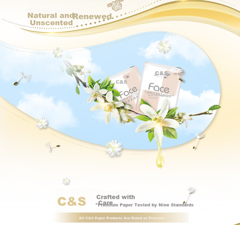 C&S Facial Tissues, Pink Face, Unscented, 4-Ply, 8 Sheets Per Pack, 12 Packs * 36 Pieces, PM075-12 [Full Box] 2