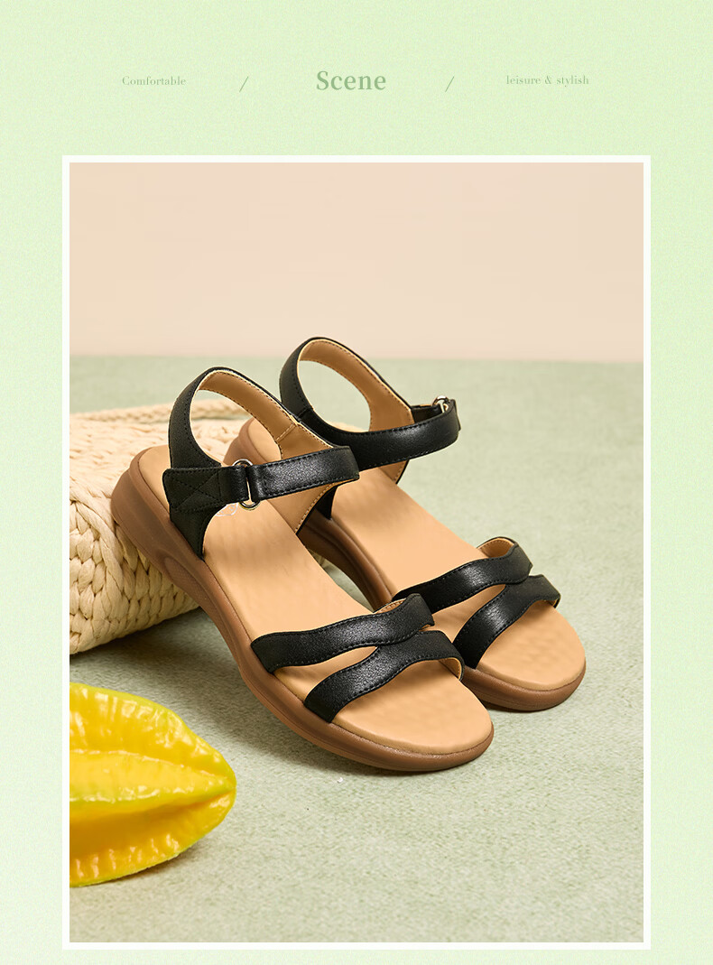 CAMEL Women's Sandals Relaxed Breathable Versatile Beach Casual Shoes L26M504059 Beige Size 37 11