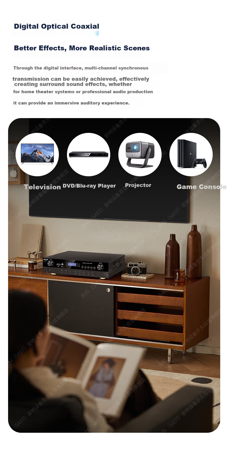 SAST Professional Pure Amplifier, High-End Hifi Stage Wedding Home Performance KTV Dual-Channel High-Power Audio Amplifier MV-400Axs 6