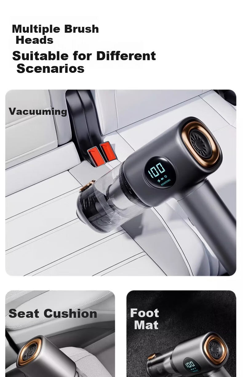 HELLOLEIBOO Handheld Car Vacuum Cleaner Wireless Rechargeable Powerful Dual-Use Car Home Vacuum and Blower with Digital Display 14