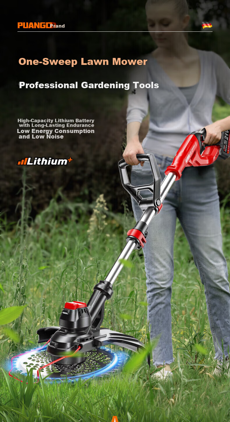 PUANGD Handheld Cordless Grass Trimmer Electric Lawn Mower Portable Weed Cutter for Home Use 3