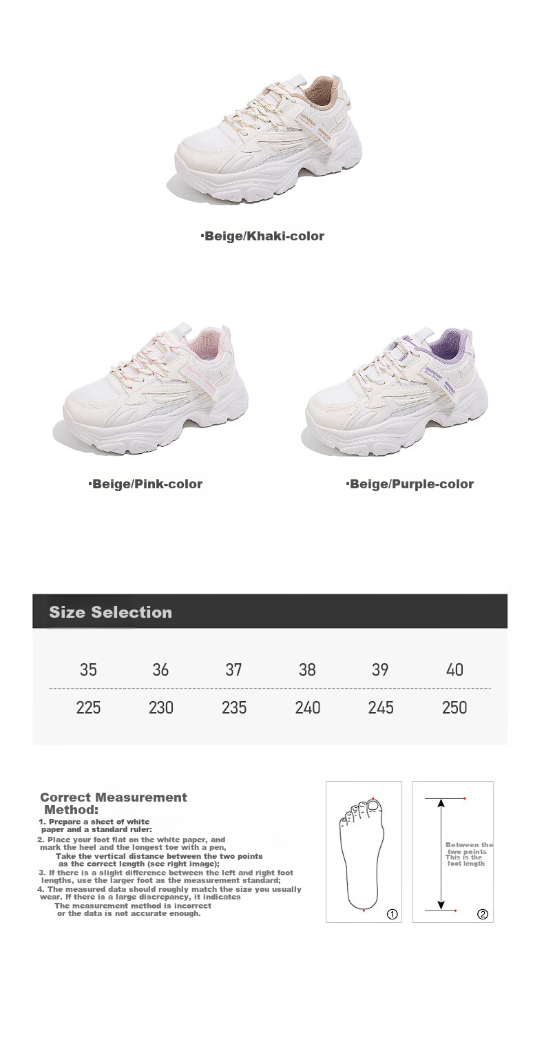 Warrior Official Women's Dad Sneakers Comfortable Versatile Casual Shoes Micah Khaki Size 39 [Order One Size Up for Wide Feet] 6