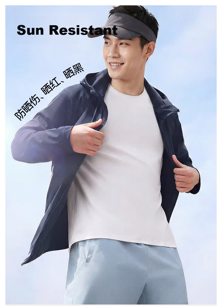 JD Jingzao New Ice Silk Sun Protection Jacket Lightweight Breathable Spring Summer Thin Coat Outdoor Sports Windbreaker Navy Blue 2XL 10