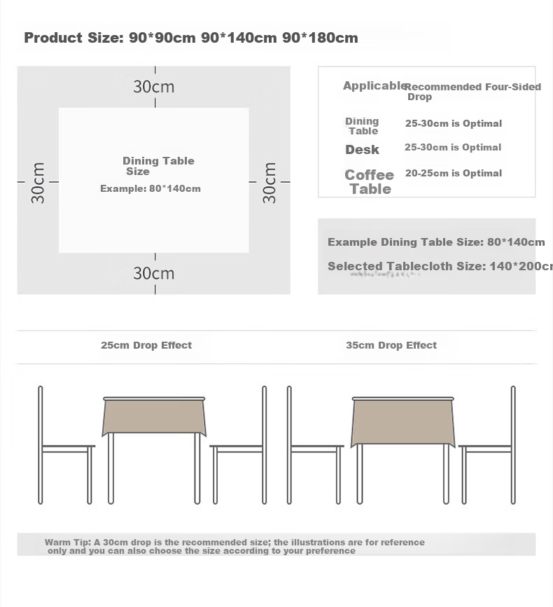MUJI TPU Tablecloth Waterproof Oil-Resistant Cotton Linen Round Tassel Table Cover 90x90 Beige 7