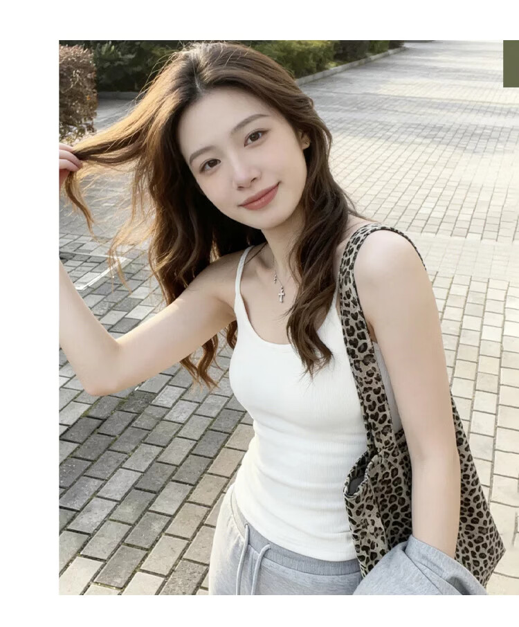 Langsha Women's Camisole Vest Sexy Back Pure Desire Lingerie Sexy Inner Wear Basic Top White 12
