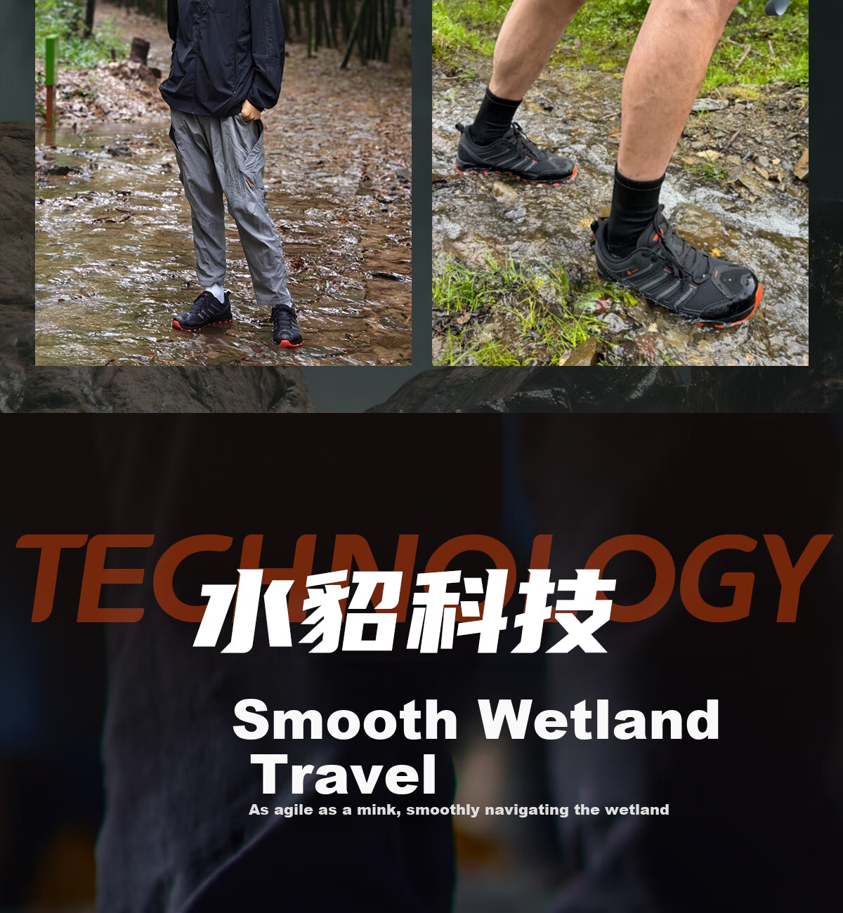 Outdoor Agent Waterproof Non-Slip Shock Absorption High Grip Hiking Mountaineering Shoes Men T52PRO Black Orange Size 35 5