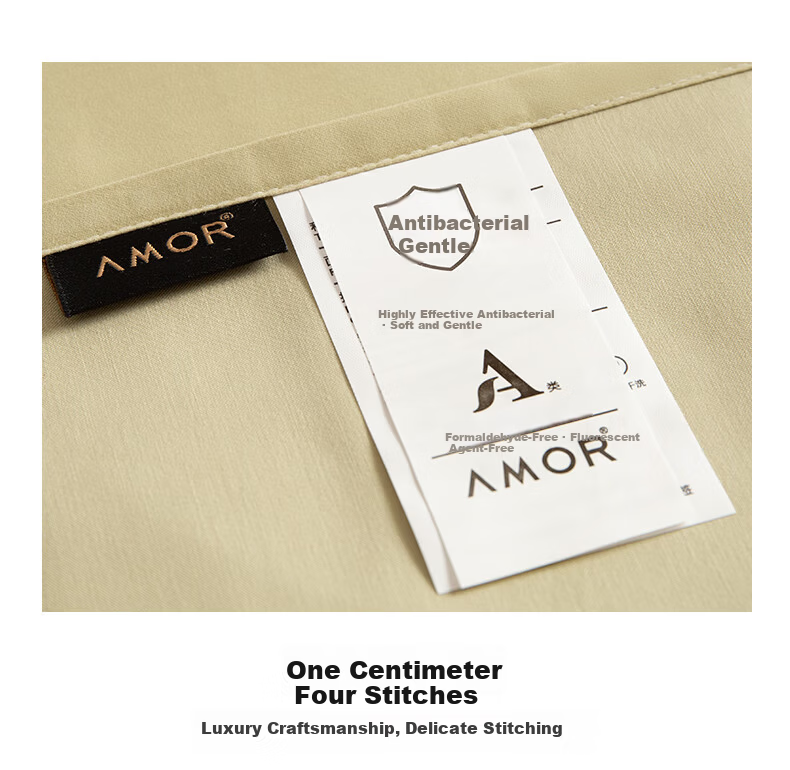 AMOR Antibacterial Class A 100-Count Brushed Cotton Bed Sheet Single Piece Naked Sleep Pure Cotton Winter Double Bed Sky Blue 245x250cm 13