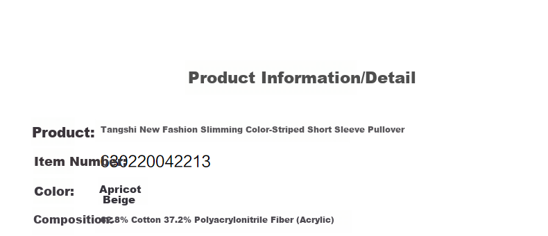 Tangshi 2026 Fashionable Youthful Casual Colorful Striped Women's Short Sleeve Pullover Sweater 2