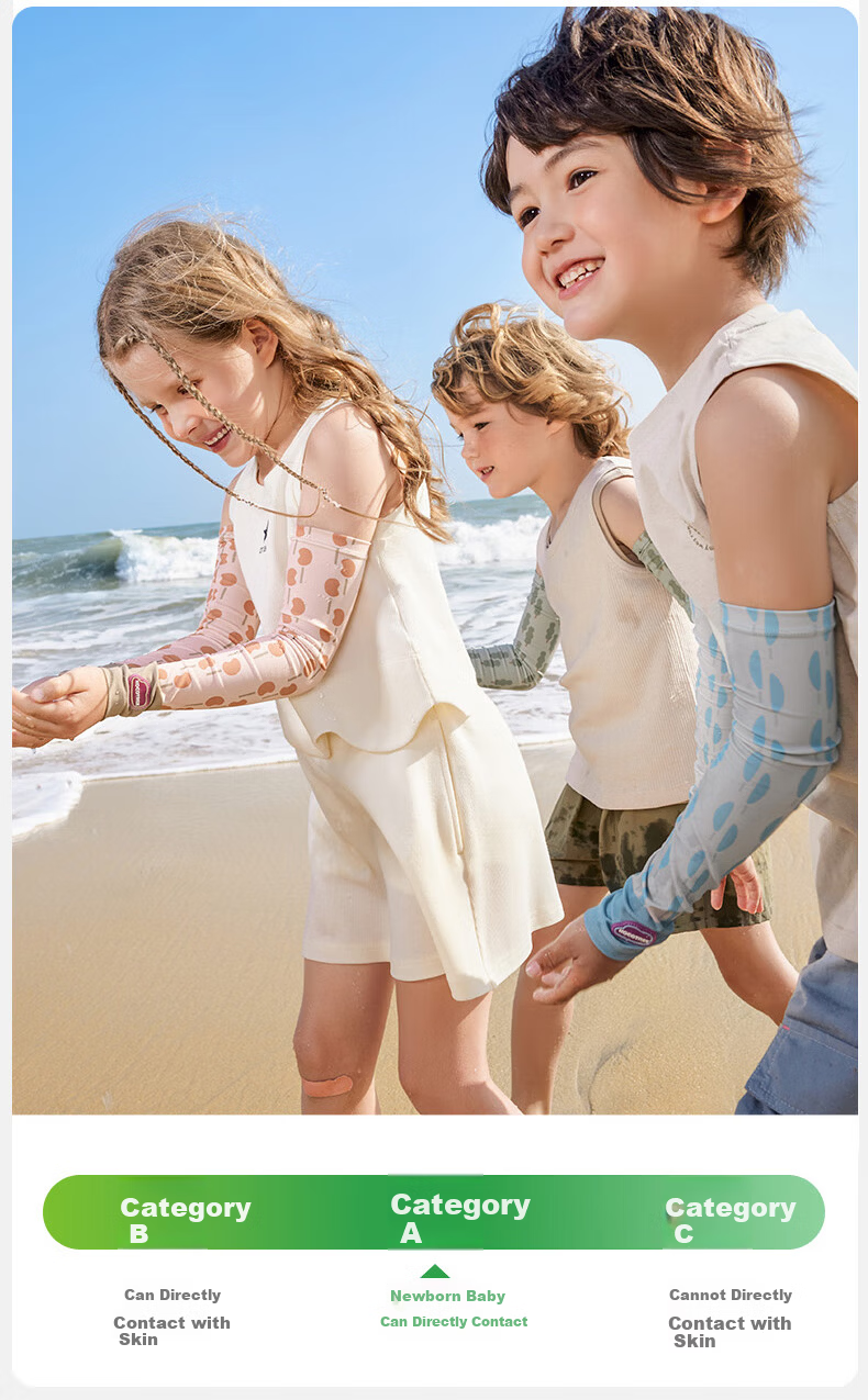 Kocotree KK Tree Kids Cooling UV Protection Arm Sleeves Original Yarn Sun Protection Boys Girls Ice Silk Sleeve Gray 25