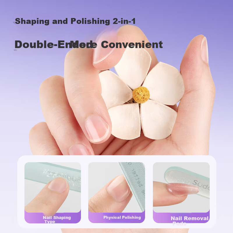 Suden Double-Ended Nano Glass Nail File Manicure Buffer Polishing Tool