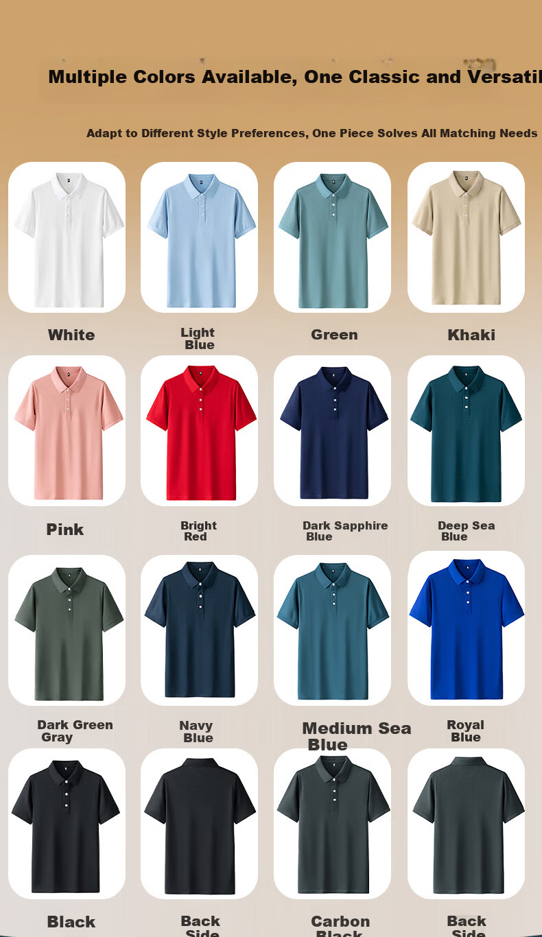 ROMON Short Sleeve Polo Shirt Summer 210G Cotton-Like Pique Mesh Breathable Ice Cool Fashion T-Shirt Casual Base Layer 4