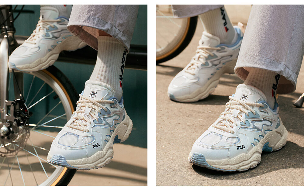 FILA Official Fern Leaf Men's Dad Sneakers 2026 Summer Breathable Casual Sports Shoes 33