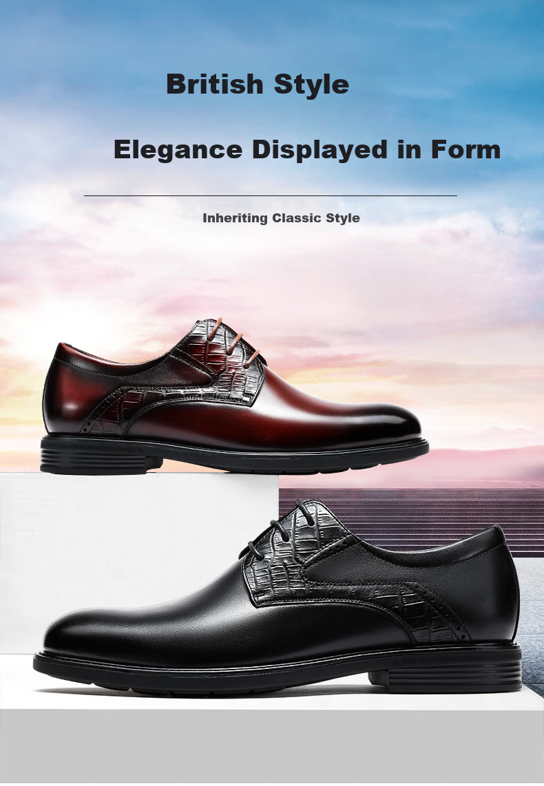 LAORENTOU Men's Leather Business Casual Shoes, Spring Autumn Fashion Comfortable Dress Shoes, Black, Size 38, Model LA12283 1