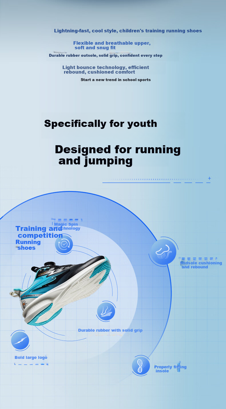 ERKE Children's Sports Shoes for Boys And Girls with Rotary Knob, Shock-Absorbing Training Running Shoes, Microcrystalline White/peony Pink, Size 34 3