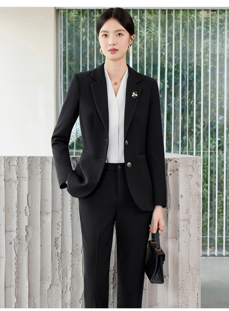 Chaoxu Wrinkle-Free Two-Button Blazer Suit Women's Professional Commuter OL Interview Formal College Workwear Jacket 17