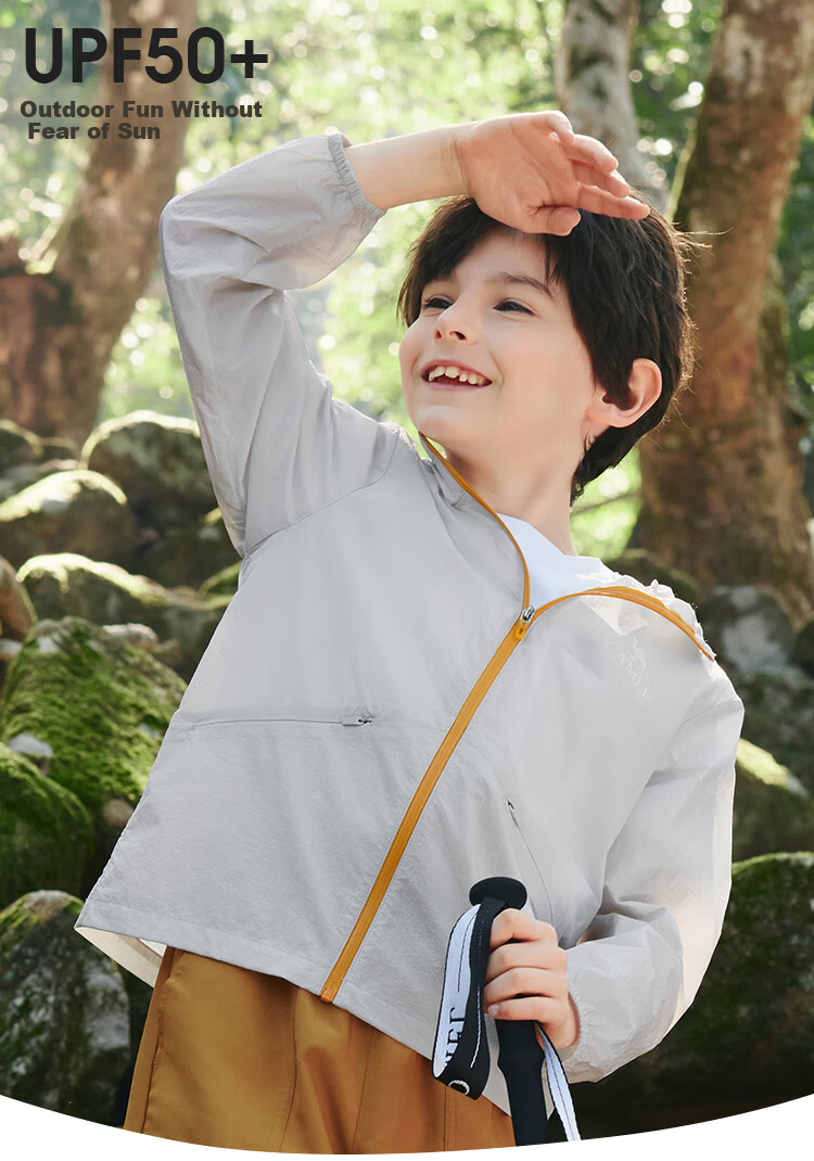 CAMEL [Muguang] Children's Sun Protection Clothing, Summer Lightweight Jacket, Cool And Breathable, for Older Children, Skin-Friendly Outerwear, UV-Resistant 2