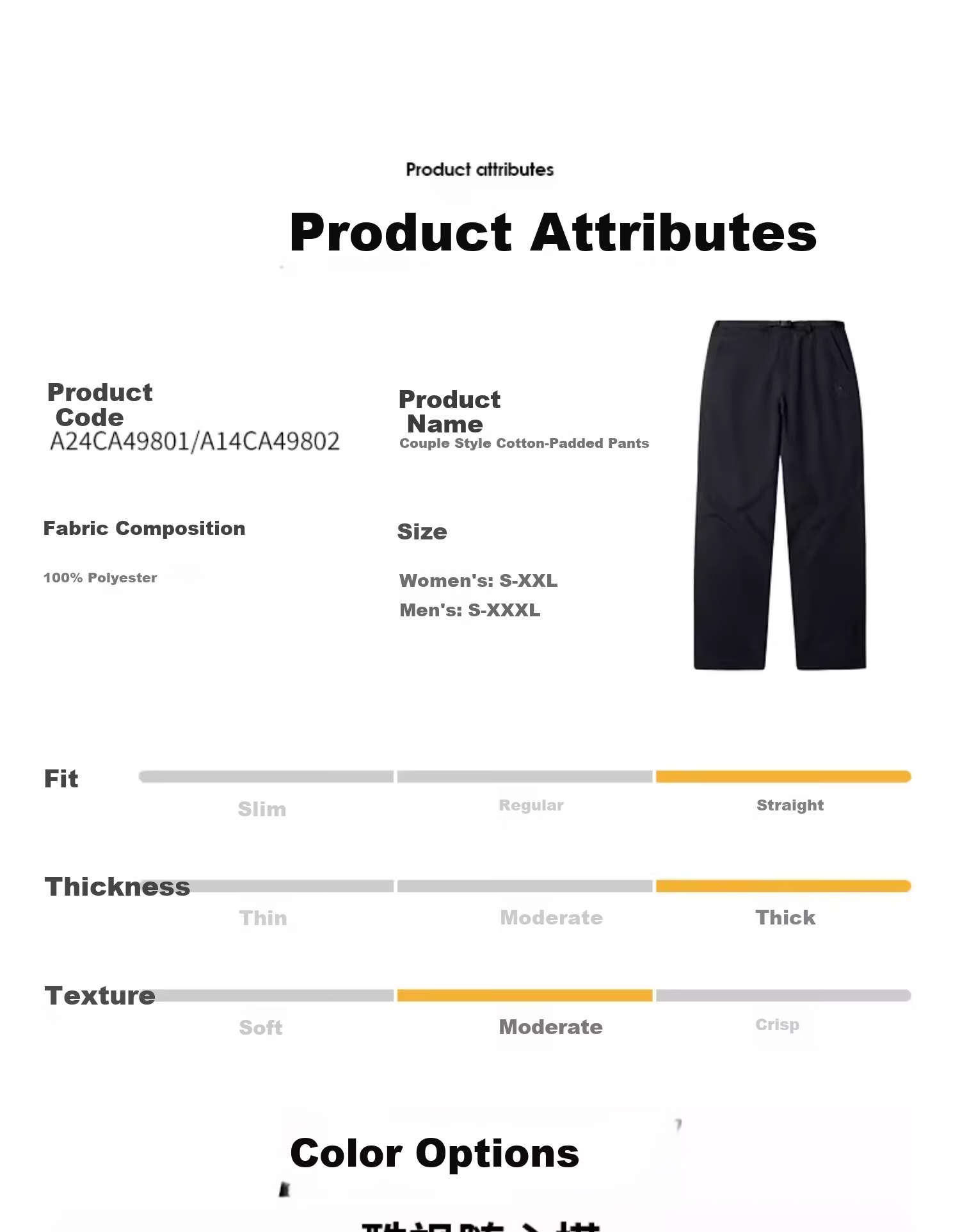 CAMEL Outdoor Triple-Protection Hiking Pants, New Style Women's Cotton Trousers, Warm Men's Waterproof Windproof Mountaineering Straight-Leg Pants 9802 10
