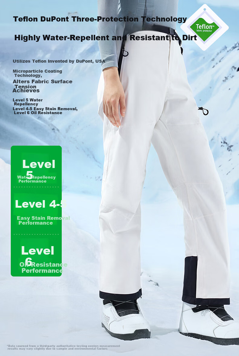 CAMEL Unisex Snowboard Pants Three-Proof Wear-Resistant Casual Trousers A34CA1L8652 Boundless White S 5