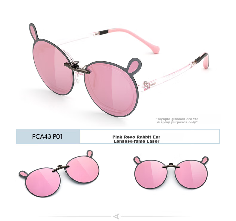 PARIM Kids Myopia Clip-On Sunglasses Ultra-Light Flip-Up Polarized Clip-On Sun Glasses Student UV Protection 10