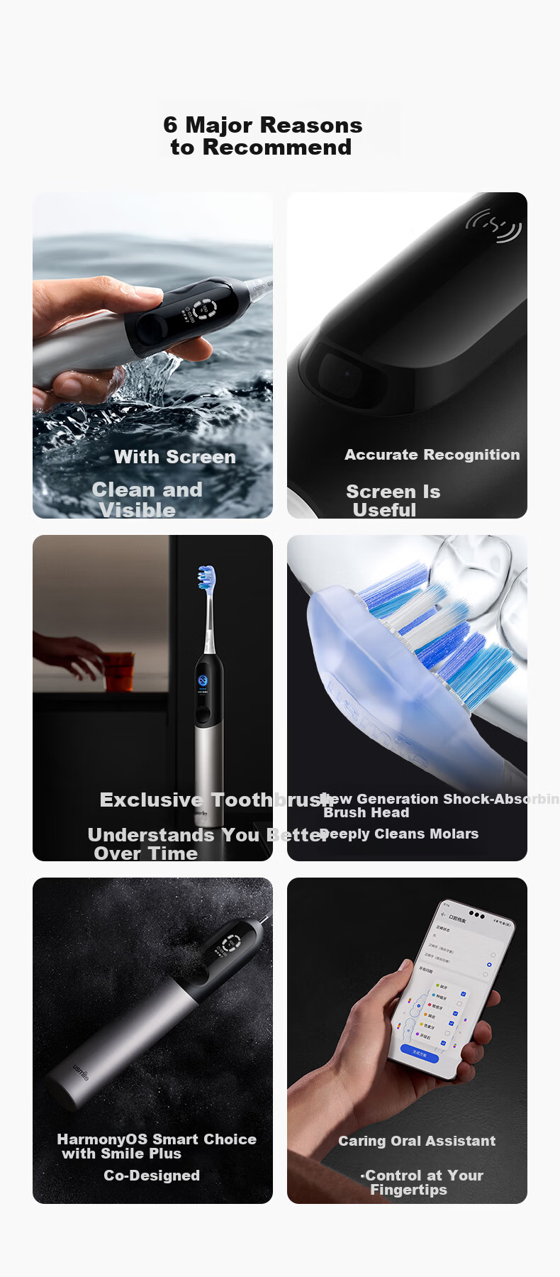 Huawei Smart Choice usmile Electric Toothbrush Smart Toothbrush Adult Couple Gift for Boyfriend/Girlfriend U7 Pro Glacier Blue Birthday Gift 2