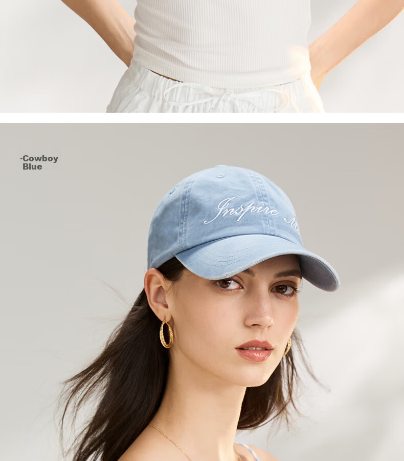 ELLE Baseball Cap for Women, All-Season Sun Protection Hat, Large Circumference High Crown Visibly Small Brim Cap for Men, Gift 52